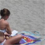 Studying at the beach Studying at the beach