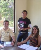 Language students learning Spanish