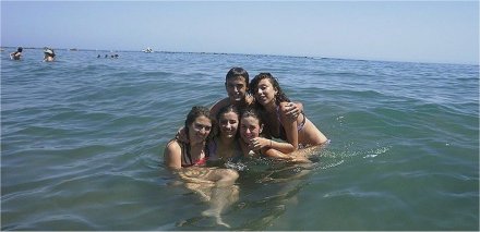 Spanish language students at the beach Spanish language students at the beach