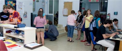 Students in Spanish language school in Madrid