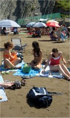Sun bathing in San Sebastian