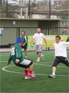 Spanish students playing football in Santiago