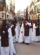 Crowds in a narrow street