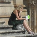 Studying on the steps in Salamanca Studying on the steps in Salamanca