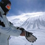 Skier in powder snow