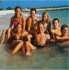 French language students relaxing in the sea! French language students relaxing in the sea!