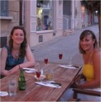 Students at a restaurant in Hyeres Students at a restaurant in Hyeres
