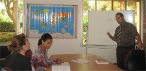 Stdents learning Arabic at the language school in Rabat Students learning Arabic at the language school in Rabat